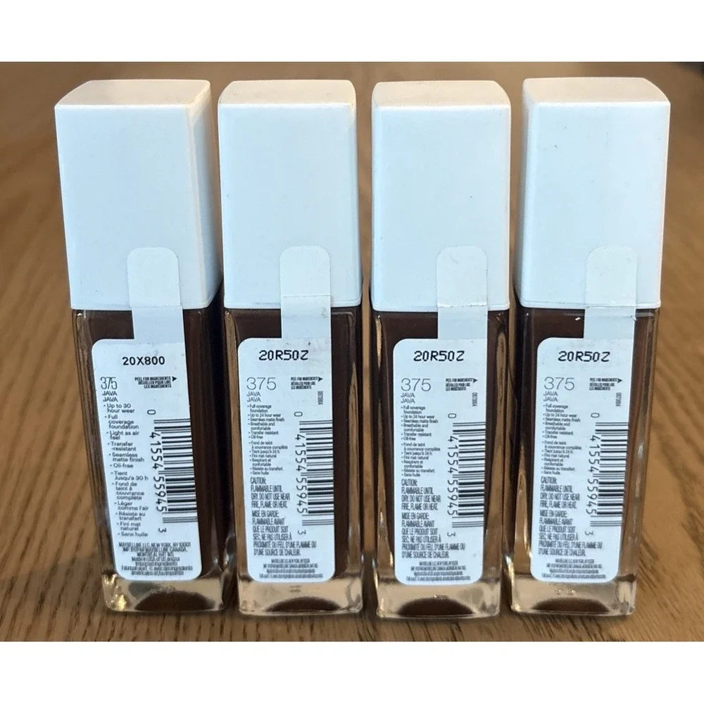 Maybelline 1fl oz 375 Java Super Stay Full Coverage Liquid Foundation - Qty 4